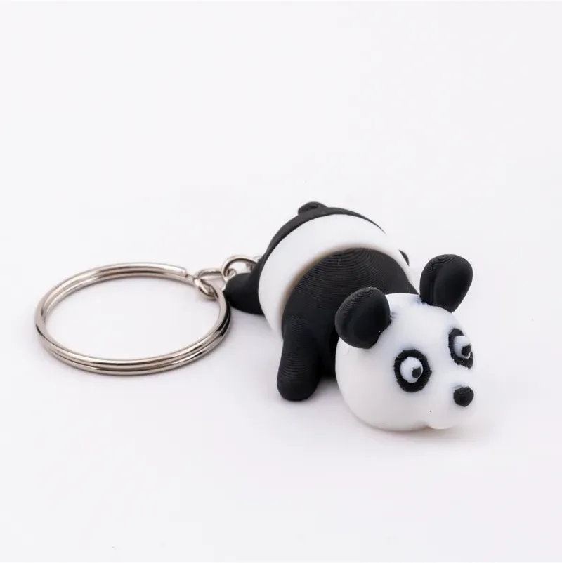 Eklemli Panda Anahtarlık 2'li Set – Siyah Beyaz