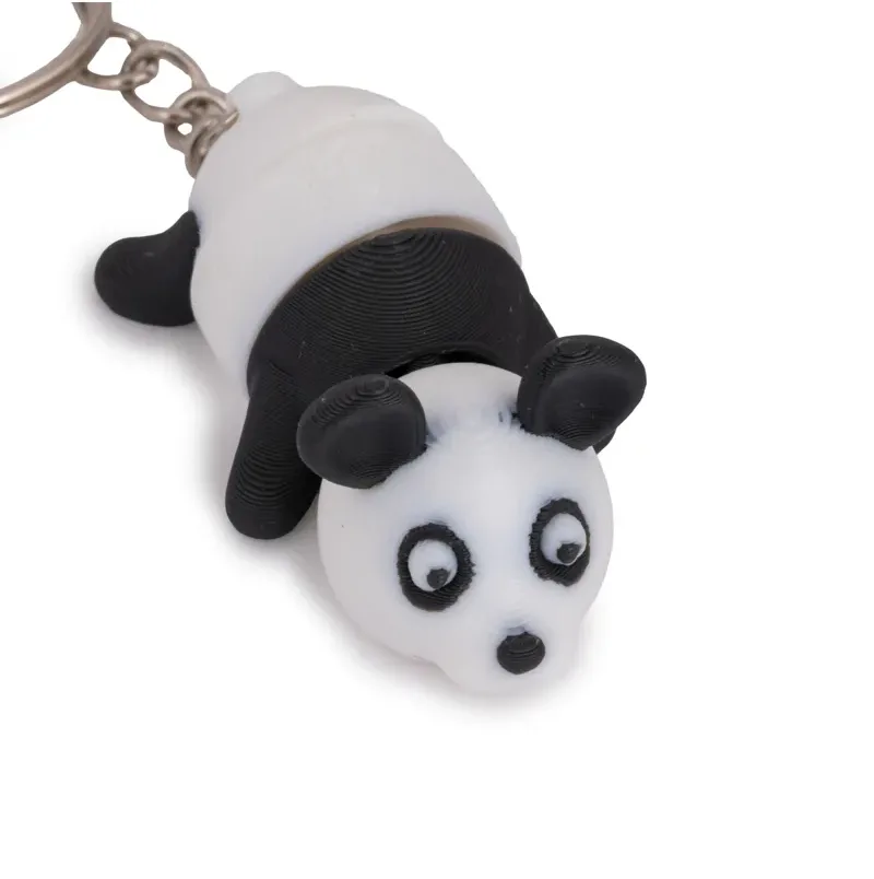 Eklemli Panda Anahtarlık 2'li Set – Siyah Beyaz — görsel 4