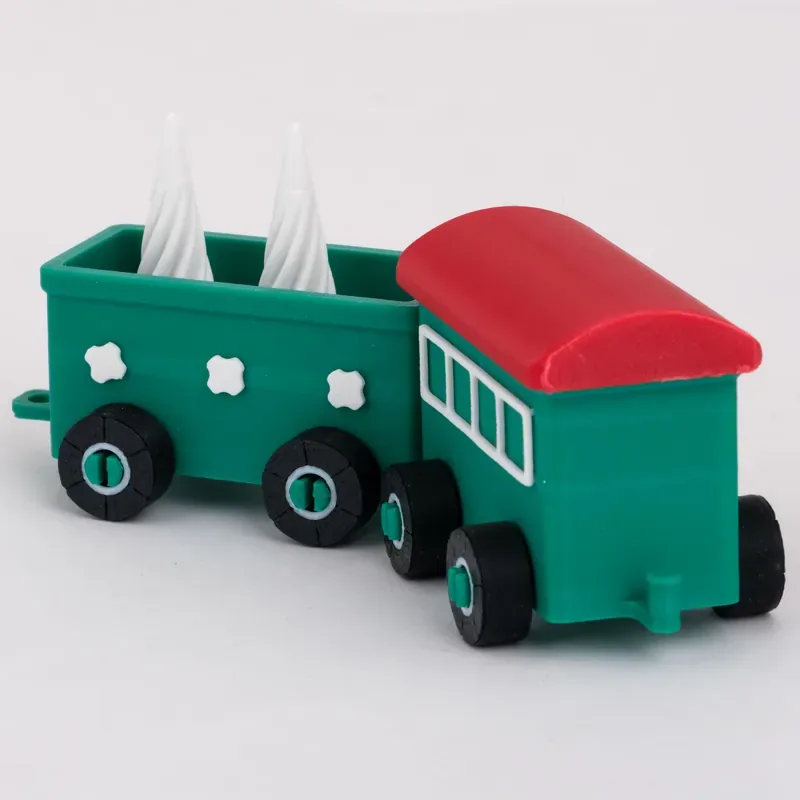 Yılbaşı Oyuncak Tren Vagonu 2'li Set – Yeşil — görsel 2